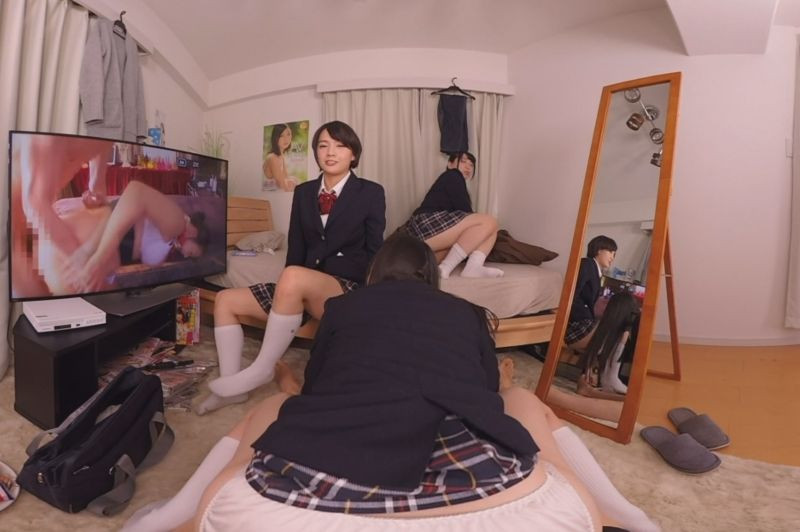 Watching Porn with the 3 Cutest Girls in Class Part 2 - FFFM Asian Schoolgirl Foursome Slideshow