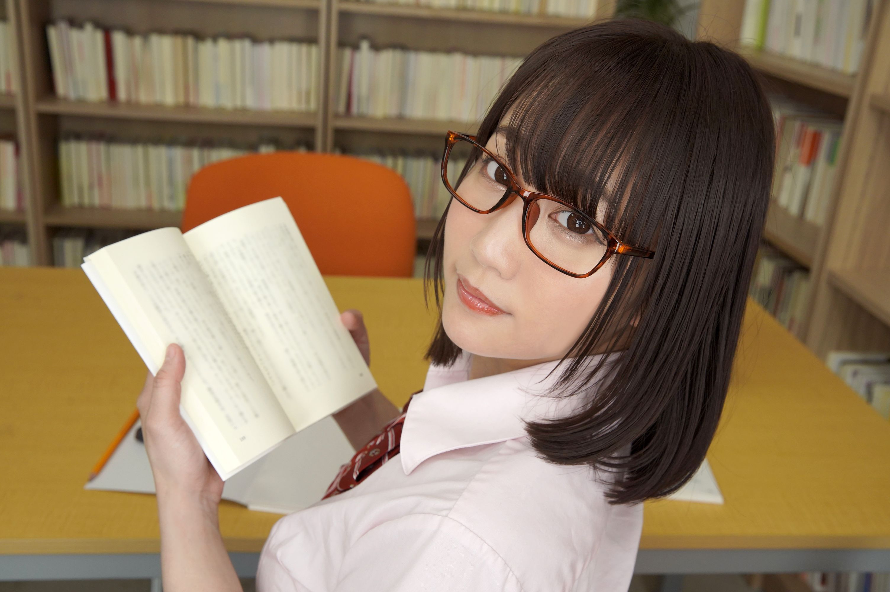 Tempted by a Beautiful Girl with Glasses and a Uniform Part 1 - Asian Schoolgirl Library Sex Slideshow