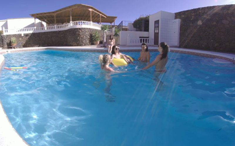 Pool Games - FFFFF Topless Swimming Lesbian Tease Slideshow