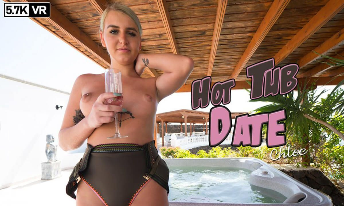 Hot Tub Date - Beautiful Blonde Amateur Solo in the Water Slideshow