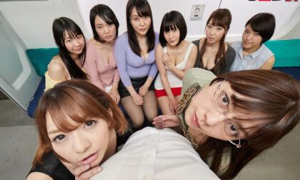 You Accidentally Boarded the Ladies-Only Train Car; Reverse Gangbang CFNM with Japanese Babes Slideshow