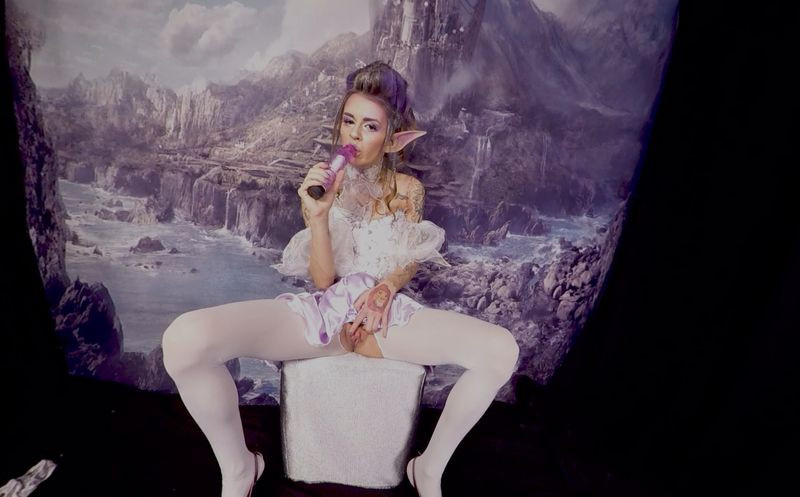 429 - Adelle Unicorn; Hot Babe in White Lingerie Slideshow