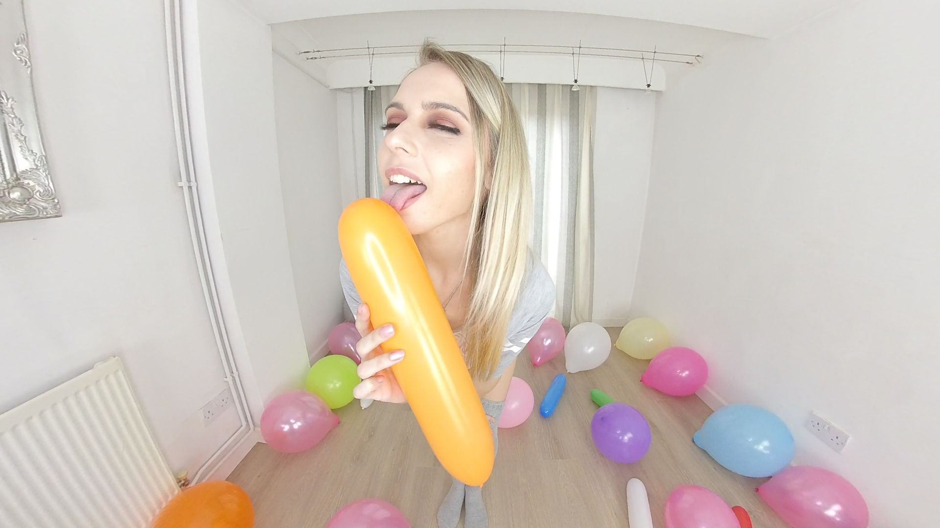 Balloon Popping - Cute Teen Nude Solo Slideshow