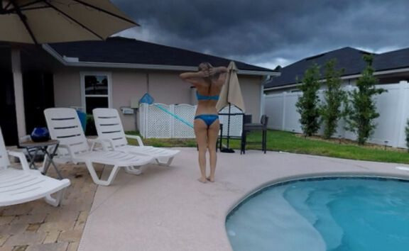 Babe Natasha In The Pool - Bikini Solo Model Swimming Slideshow