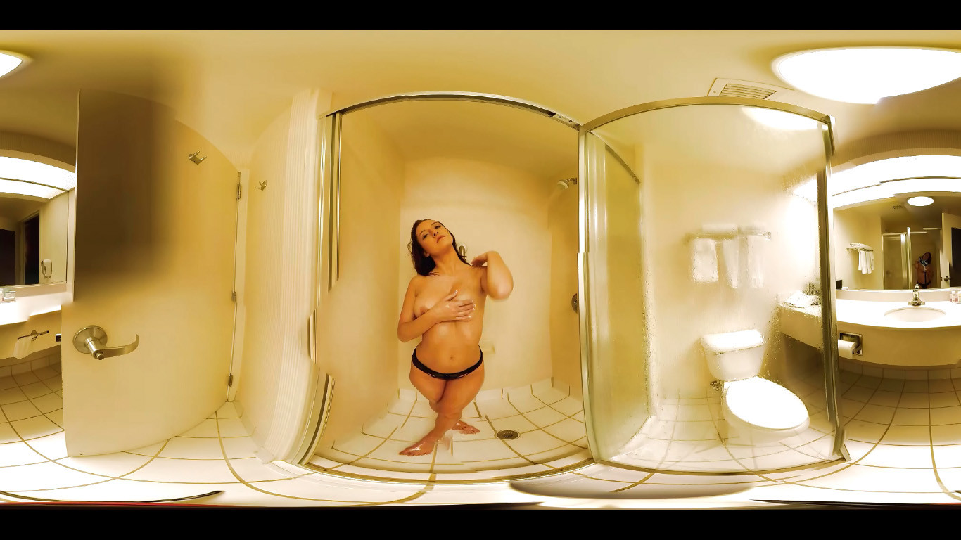 Kateri Gets Wet In The Shower - Shower Solo Model Thong Slideshow