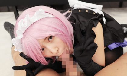Online Hookup with the Cosplayer in a Maid Costume; Pink Hair Japanese Cosplay Hardcore JAV Slideshow