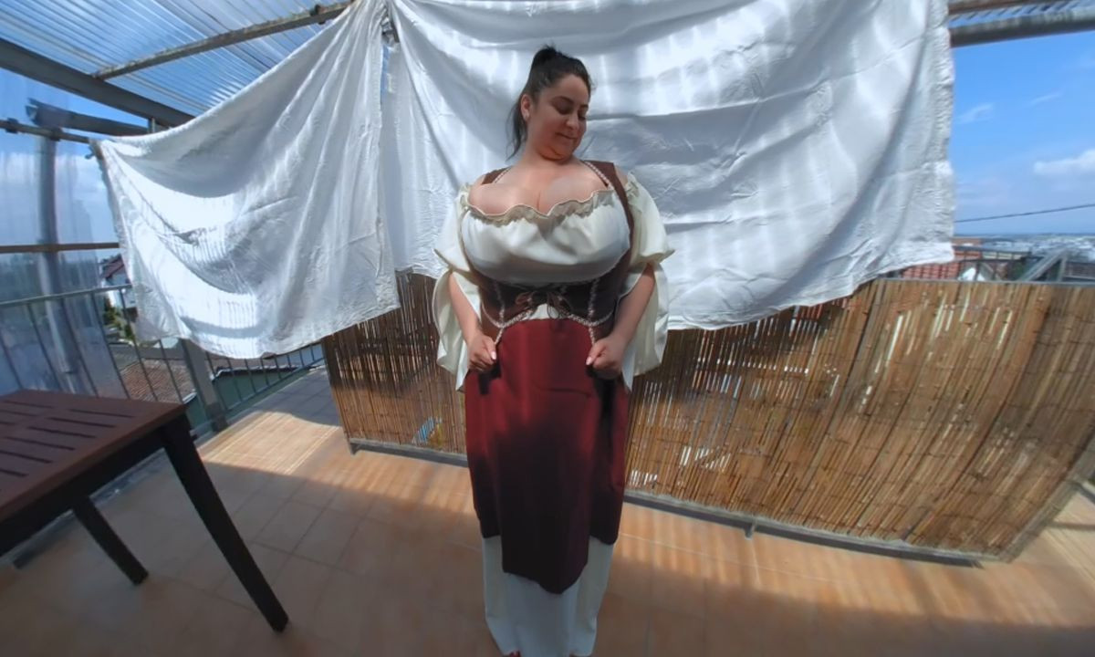 Maid Alice Shows Her Deep Cleavage - Huge Tits BBW Solo Slideshow