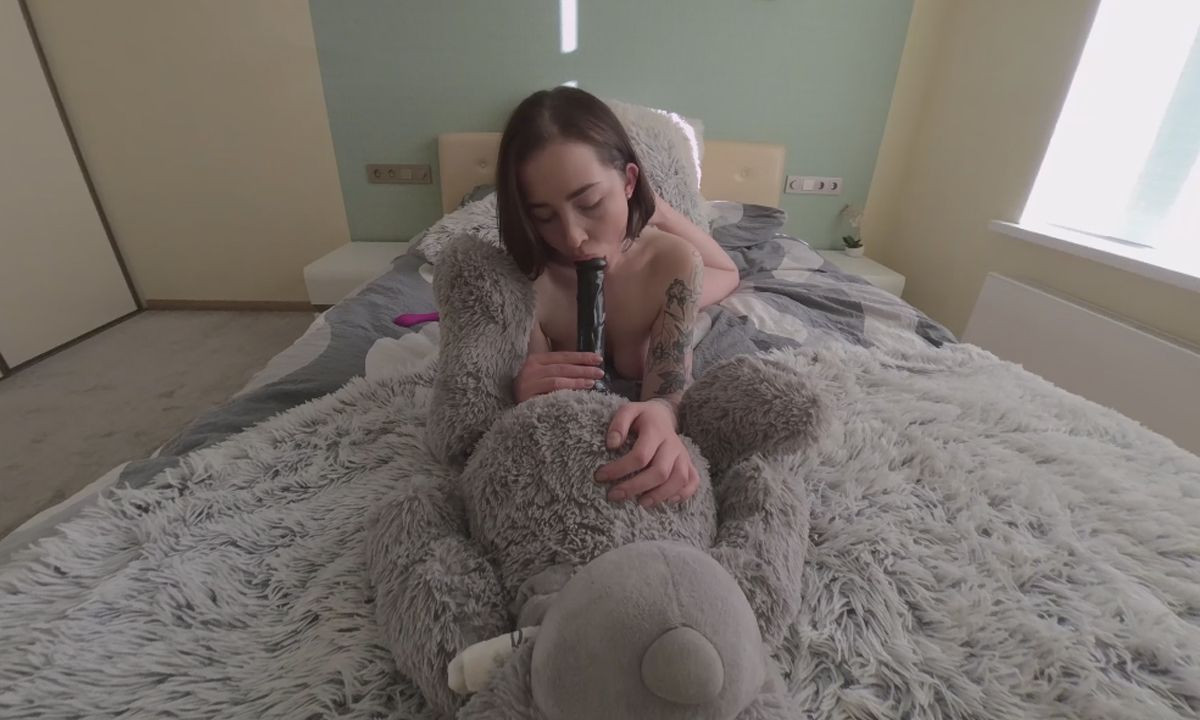 Aurelia - Strapon Sex With Teddy Bear In Bedroom Slideshow