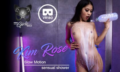 Slow Motion - Sensual Shower; Cute and Sexy Small Tits Kim Rose Solo Slideshow