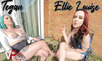 Non-Smoking Friend - Lesbian Flirting Outdoors Smoking Fetish VR Slideshow