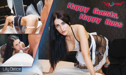Happy Guests, Happy Boss - European Amateur Sucks and Fucks in a Maid Costume Slideshow