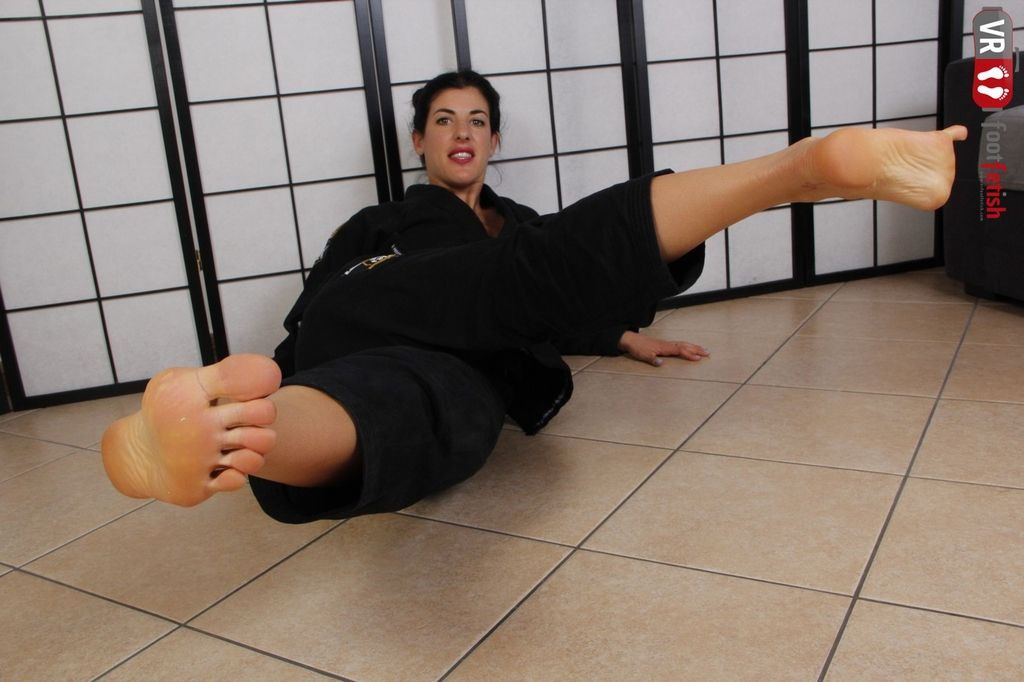 Karate Master Bianca Blance Uses Her Sexy Feet And Wrinkled Soles Slideshow