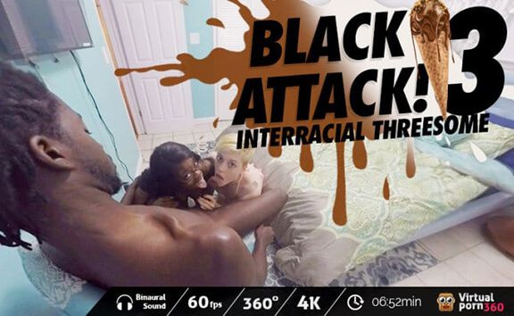 Interracial Threesome - FFM Group Sex in a Tub Slideshow