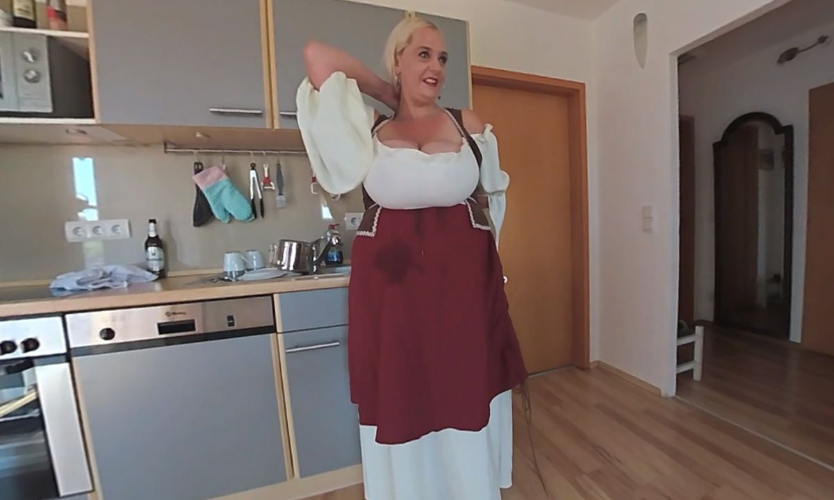 Emilia's Big Boobs In A Maid Dress Slideshow