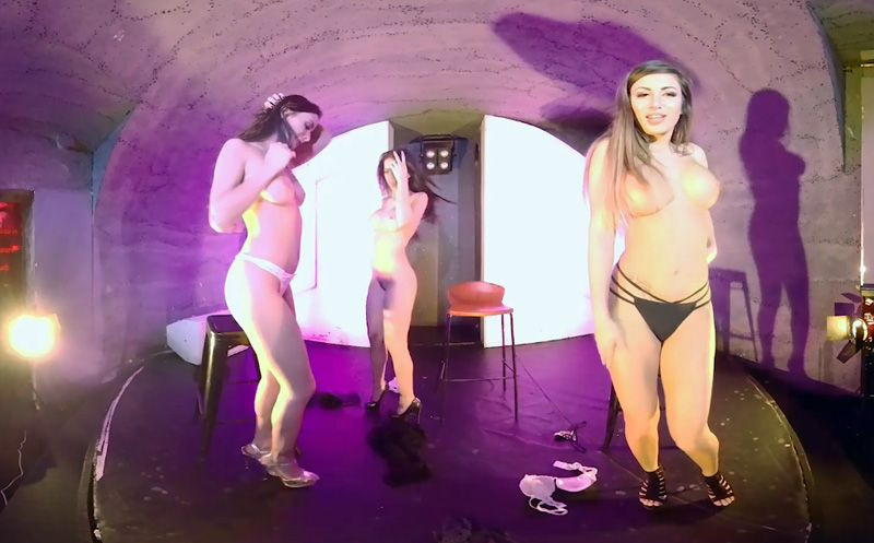Kinga & Nicole & Sofia Striponstage - Three Girls Striptease Slideshow