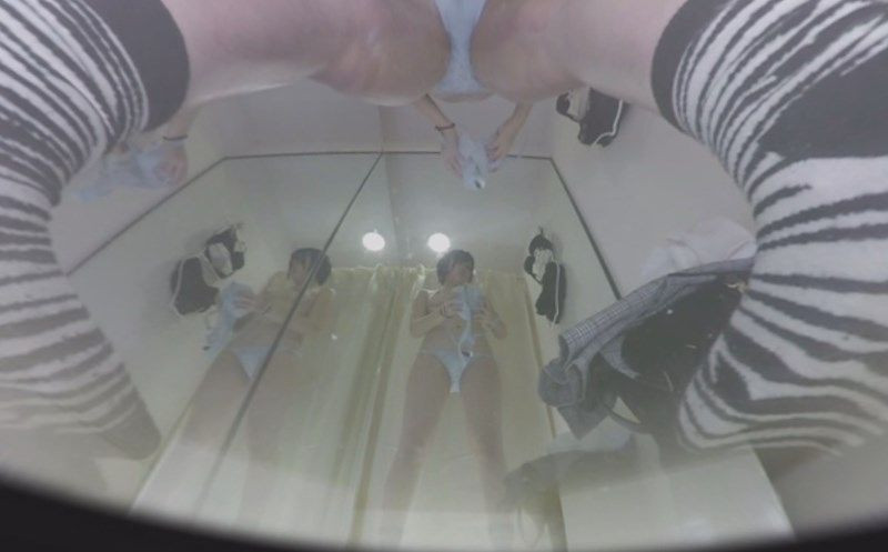 Magic Mirror Changing Into Bikinis Part 2 - Voyeur Hidden Camera Locker Room Slideshow