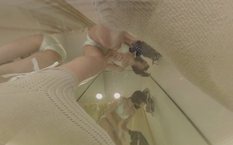 Magic Mirror Changing Into Bikinis Part 2 - Voyeur Hidden Camera Locker Room Slideshow