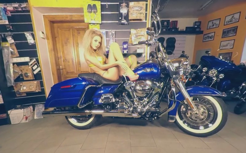 208 - Kate - Blonde Nude Posing with Motorcycle Slideshow
