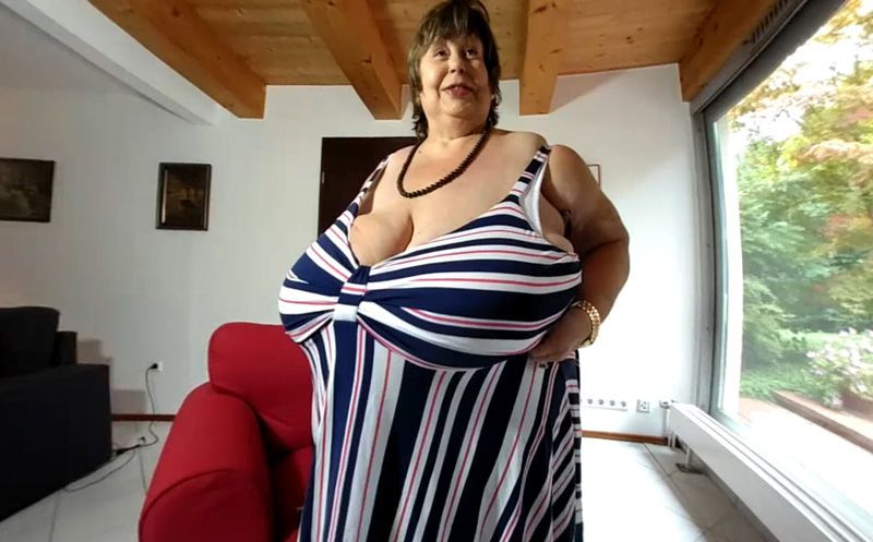 Karola's Giant Tits in a New Dress - Truly Huge Tits BBW Slideshow